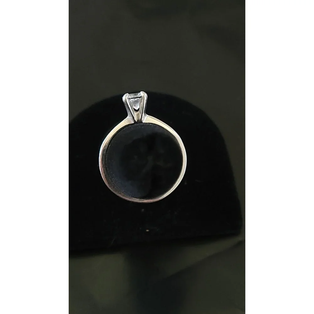 Vintage AVON Sterling Silver Clear Spinel CZ Solitaire Ring Size 7.5 2.75g